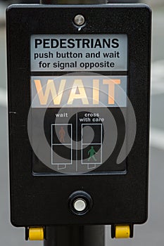Pedestrians road signal photo