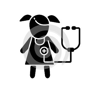 Pediatric department black glyph icon