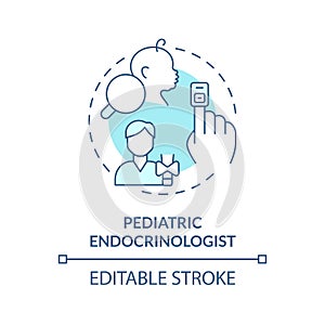 Pediatric endocrinologist turquoise concept icon