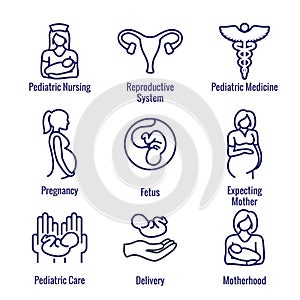 Pediatric Medicine with Baby / Pregnancy Related Icon