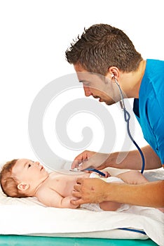 Pediatrician examine baby