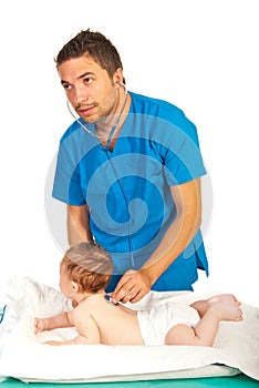 Pediatrician examine baby