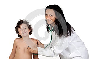 Pediatrician woman making a checkup