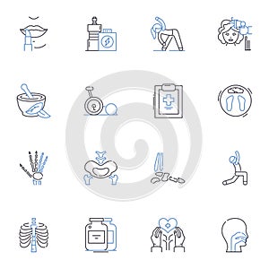 Pediatrics line icons collection. Infants, Children, Adolescents, Vaccines, Development, Neonates, Growth vector and