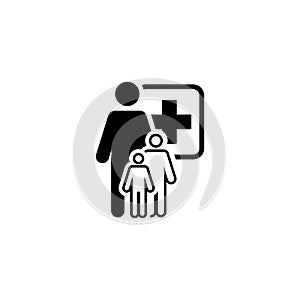 Pediatrics and Medical Services Icon. Flat Design