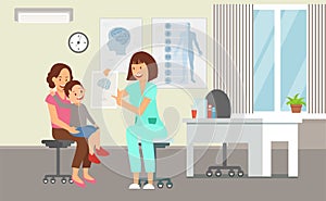 Pediatrics Service in Clinic Vector Illustration