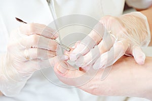 Pedicure in beauty salon