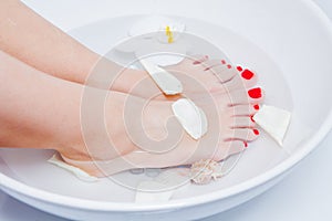 Pedicure foot treatment with water