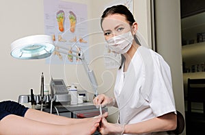 Pedicure procedure in the beauty salon