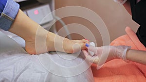 Pedicures in the salon.