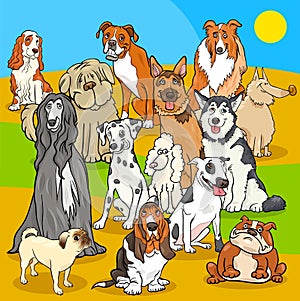 Pedigree dogs cartoon characters group