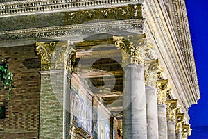 Pediment and capitals