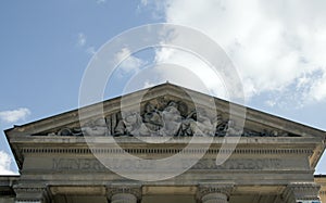 pediment of library of Mineralogy in Paris photo