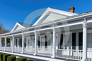 pediments on the roof of a greek revival public building photo