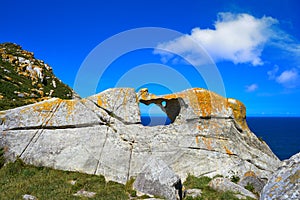 Pedra da Campa stone hole in Islas Cies islands photo