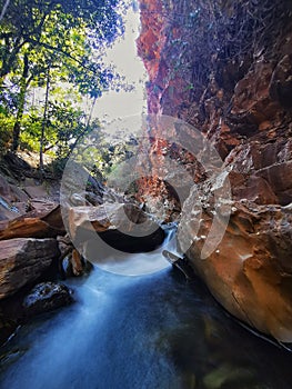 Pedra Furada  Holed stone Waterfall, Casa Branca, Minas Gerais, Brazil.