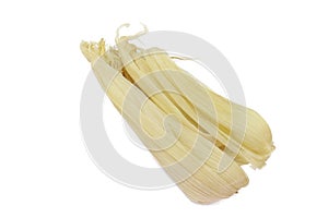 Peel of corn  on white background
