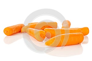 Peeled baby carrot isolated on white