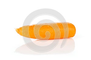 Peeled baby carrot isolated on white