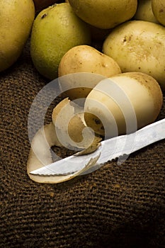 Peeled baby potatoe