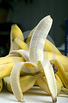 Peeled banana photo