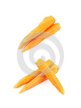 Peeled carrot isolated