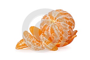 Peeled Clementine isolated