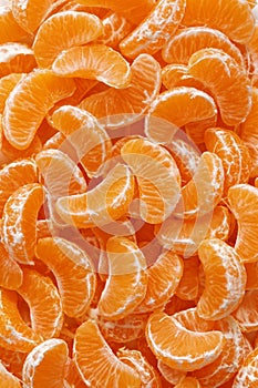 Peeled clementine wedges photo