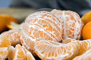 peeled delicious tangerine