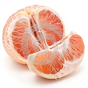 Fresh pummelo peeled isolated on white background