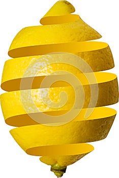 Peeled lemon photo