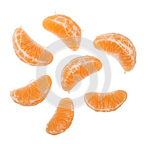 Peeled mandarin isolated