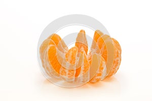 Peeled orange falls apart