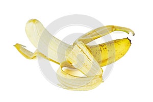 Peeled overripe banana