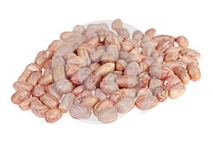 Peeled peanut kernels isolated on a white background