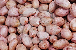 Peeled peanut kernels isolated on a white background