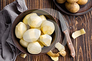 Peeled potatoes