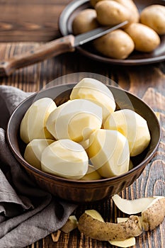 Peeled potatoes