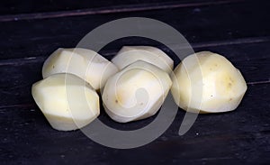 Peeled potatoes