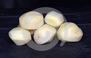 Peeled potatoes