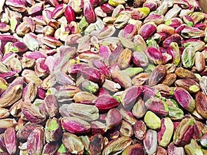 Peeled raw pistachios - core and dry