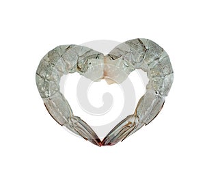 Peeled shrimp raw isolated on white background ,include clipping path