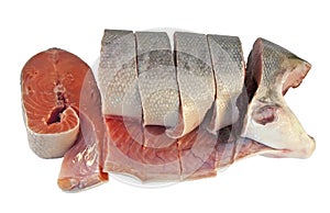 Peeled and sliced â€‹â€‹coho salmon