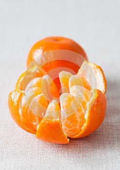 Peeled tangerine photo