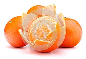 Peeled tangerine or mandarin fruit