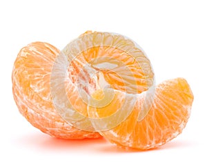 Peeled tangerine or mandarin fruit half