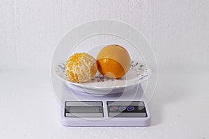 tangerines peeled and peeled on scales