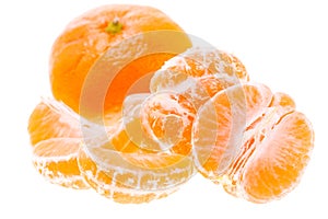 Peeled Tasty Sweet Tangerine Orange Mandarin Fruit