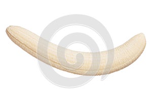 Peeled whole banana isolated on white background