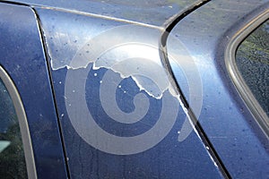 Peeling car Paintwork